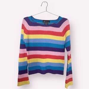 Y2K deadstock NO BOUNDARIES knit light sweater multi color